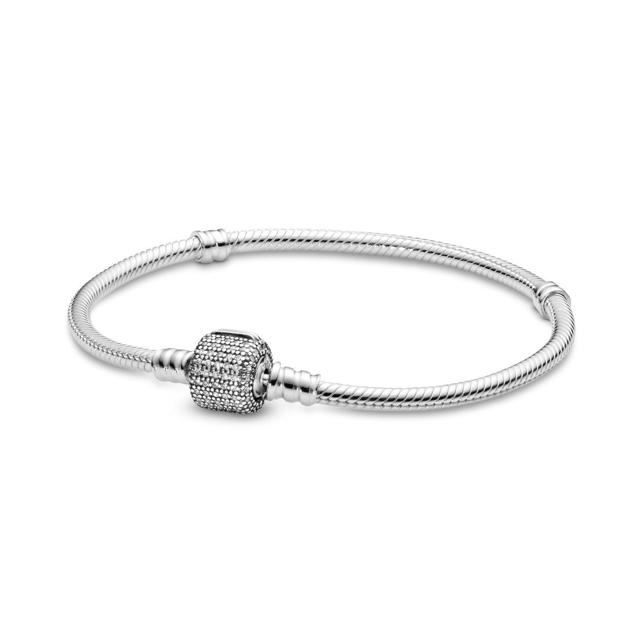 Pandora Moments Sprankelende Snake Chain Armband met Pave Sluiting