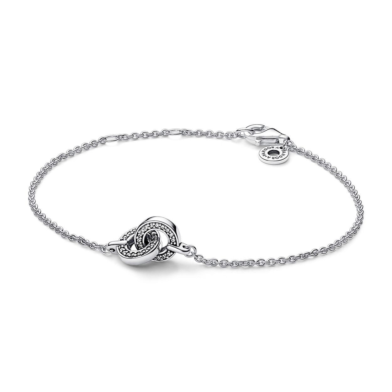 Pandora - Zilveren armband met 2 ringen in elkaar