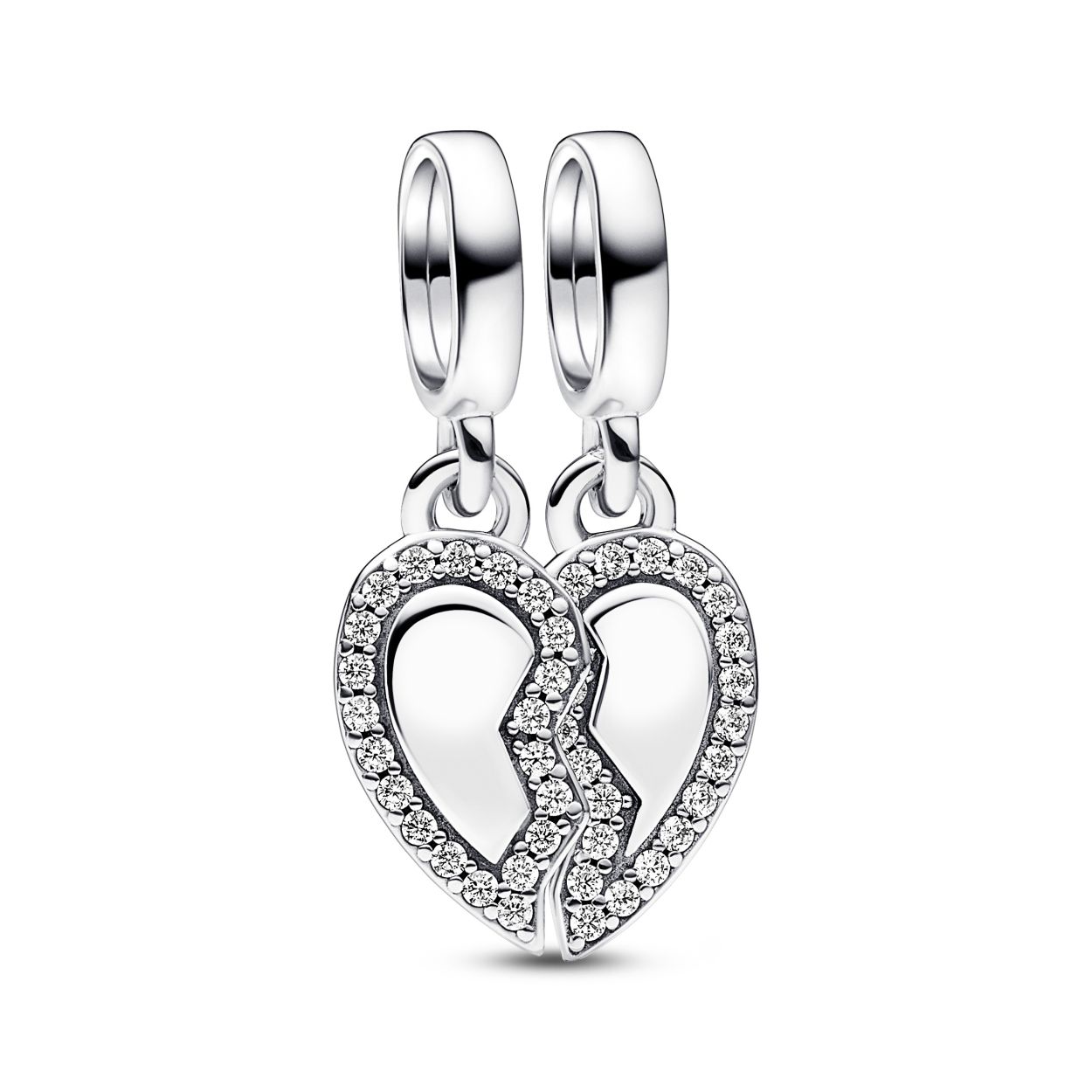 Splittable heart Silver zirc.