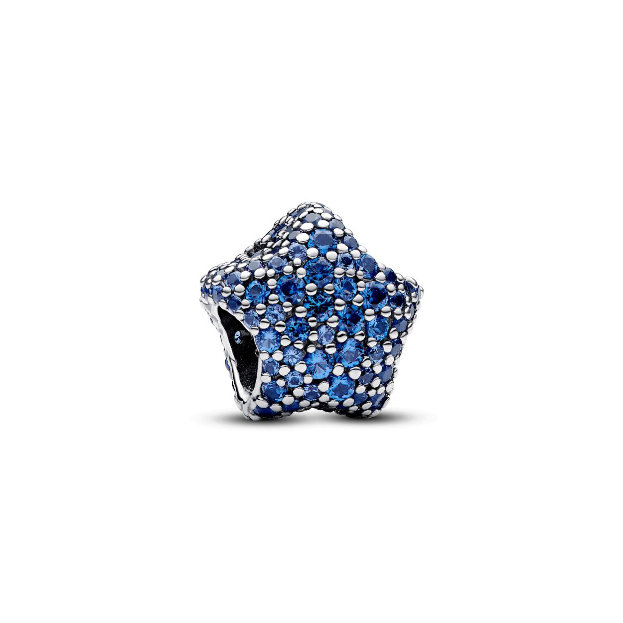 Pandora Star sterling silver charm with stellar blue crystal