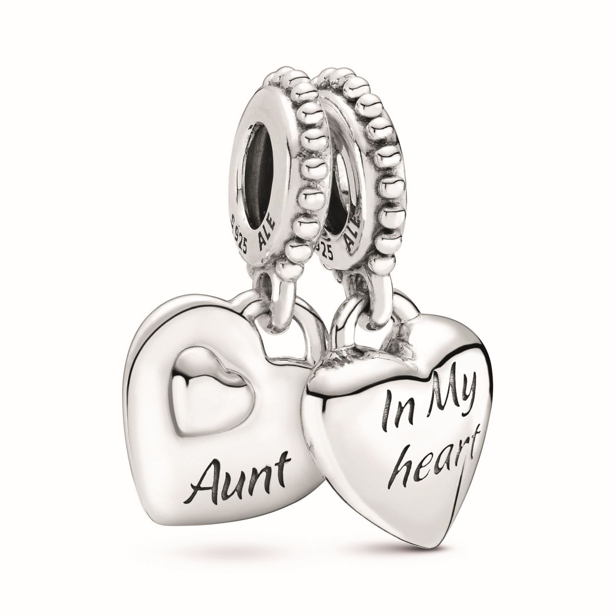 Aunt & Niece Split Heart Dangle Charm