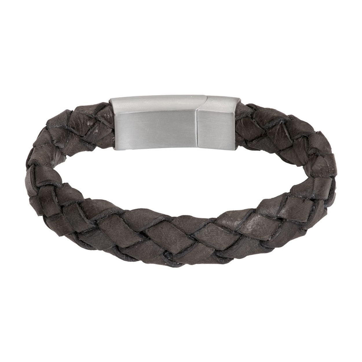 Deze leren armband voor mannen uit de ixxxi Anniversary collectie heeft een stalen sluiting