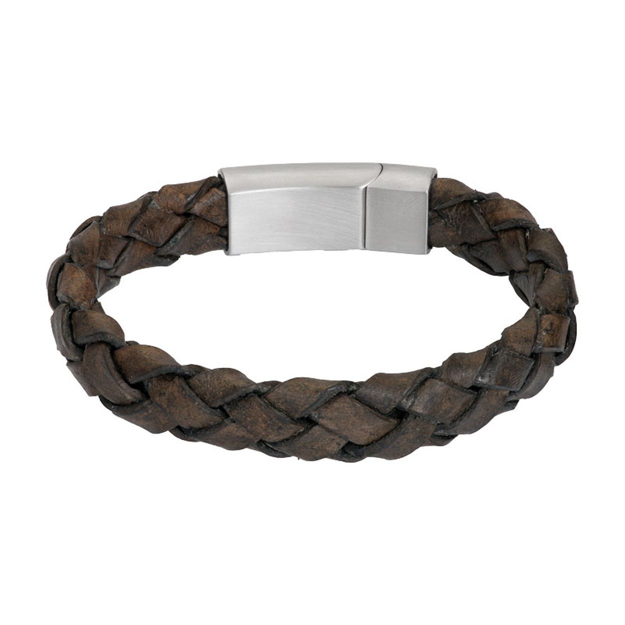 Deze leren armband voor mannen uit de ixxxi Anniversary collectie heeft een stalen sluiting