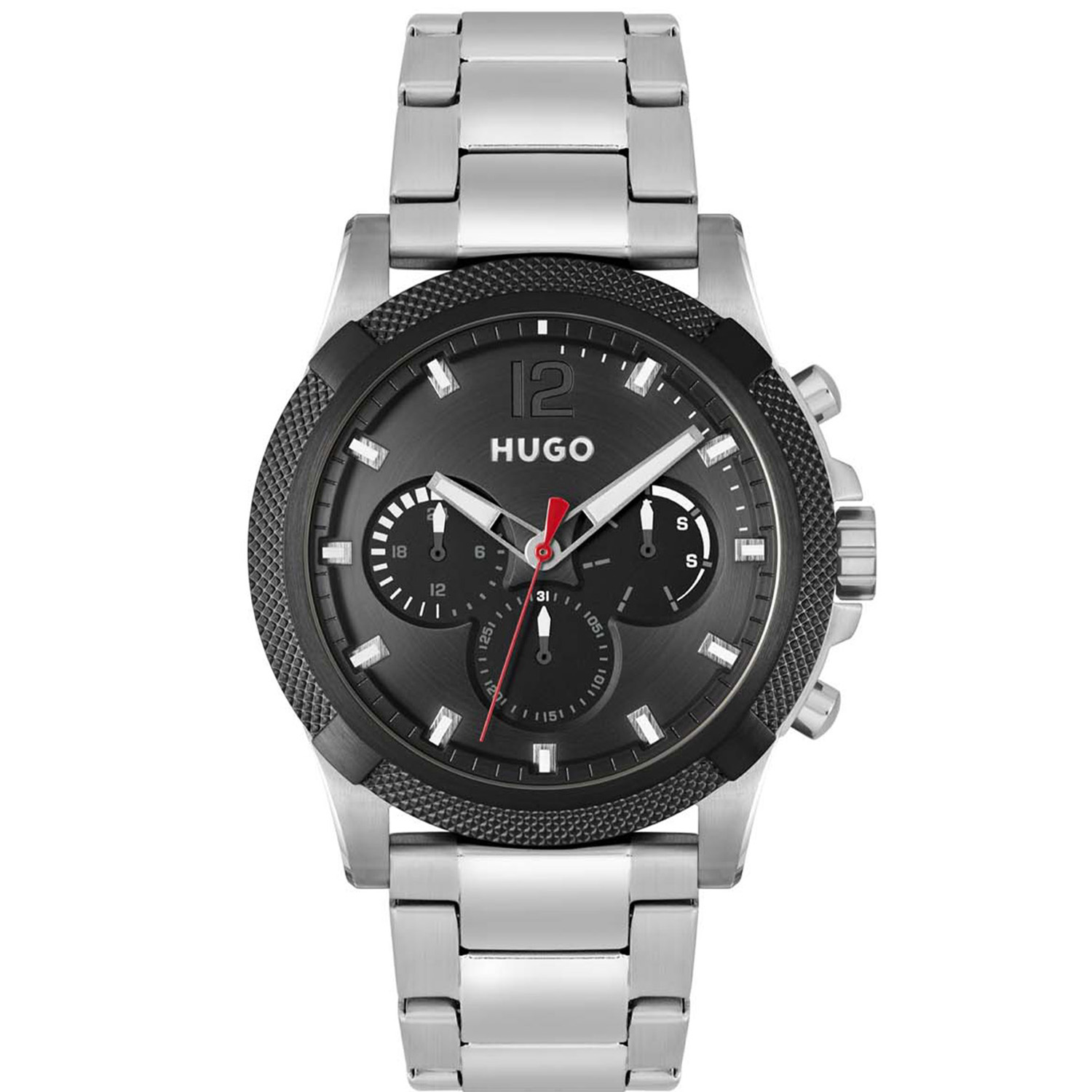 HUGO HU1530295 #IMPRESS FOR HIM Heren Chronograaf Horloge

- Behuizing gemaakt van staal, in de kleur zilver
- Horlogeband gemaakt van staal, in de kleur zilver, met vlinder- of vouwsluiting
- Quartz uurwerk, werkt op batterijen
- Chronograaf functie, met stopwatch
- Voorzien van mineraalglas
- 3 ATM waterdicht, bestand tegen spatwater zoals handen wassen.
- Breedte van de behuizing is 46 mm
- Dikte van de behuizing is 10.8 mm

Wordt geleverd in originele HUGO horlogedoos en 2 jaar officiële garantie.