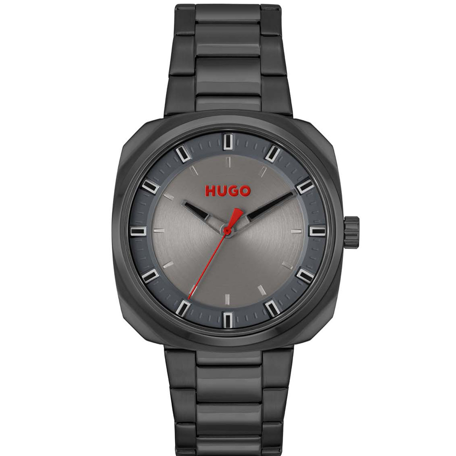 HUGO HU1530311 #SHRILL Heren Horloge

- Behuizing gemaakt van staal, in de kleur grijs
- Horlogeband gemaakt van staal, in de kleur zwart, met vlinder- of vouwsluiting
- Quartz uurwerk, werkt op batterijen
- Voorzien van mineraalglas
- 5 ATM waterdicht, geschikt om mee te douchen.
- Breedte van de behuizing is 42 mm
- Dikte van de behuizing is 9.5 mm

Wordt geleverd in originele HUGO horlogedoos en 2 jaar officiële garantie.