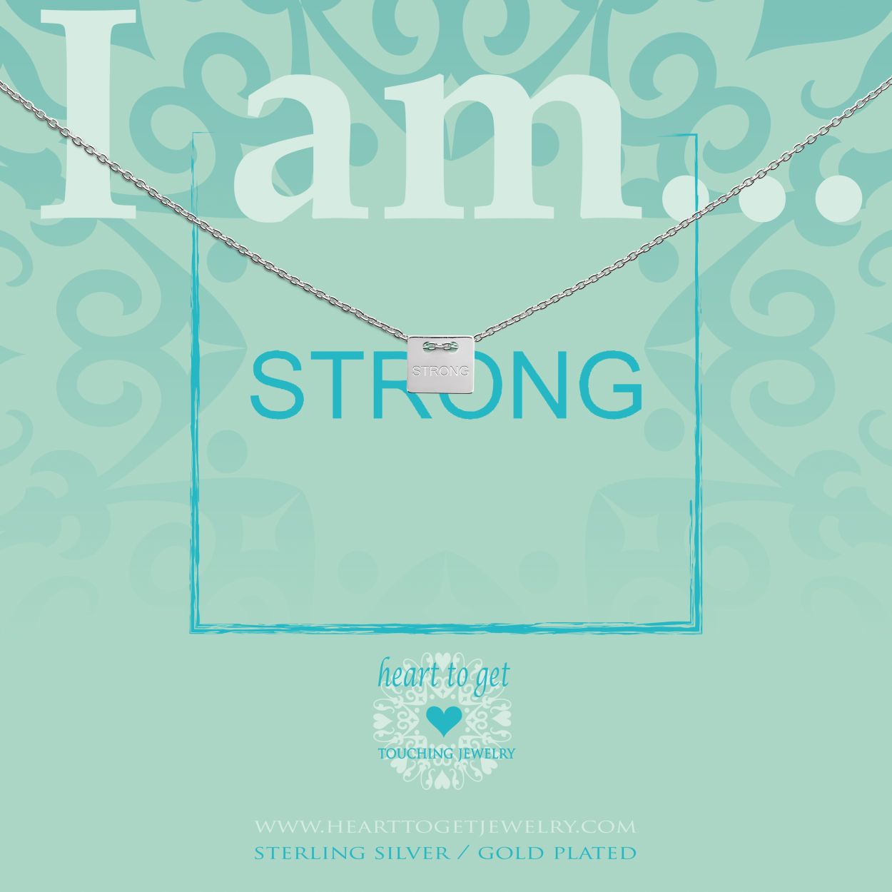 Heart To Get Iam415N-Strong-S Ketting Zilverkleurig Vierkant 39 Cm + 4 Cm Is Van De Strong Collectie