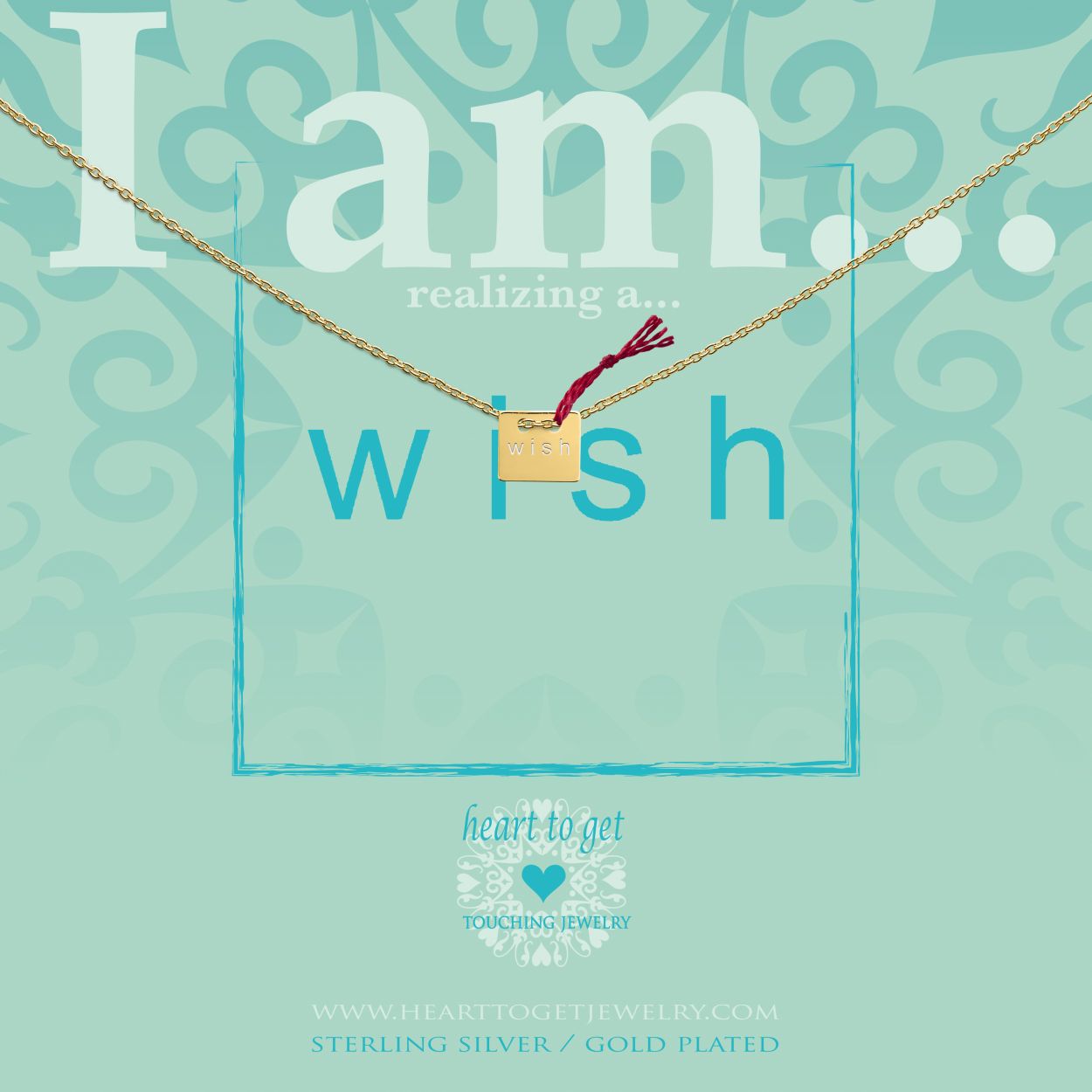 Heart To Get Iam415N-Wish-G Ketting Goudkleurig Vierkant 39 Cm + 4 Cm Is Van De Wish Collectie