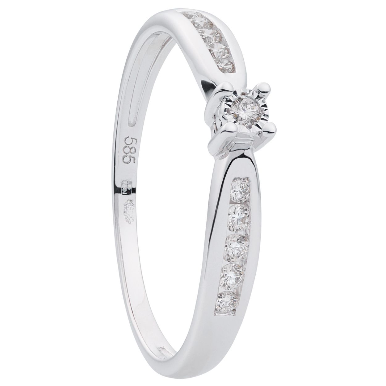 IDN 14krt witgouden ring met diamant