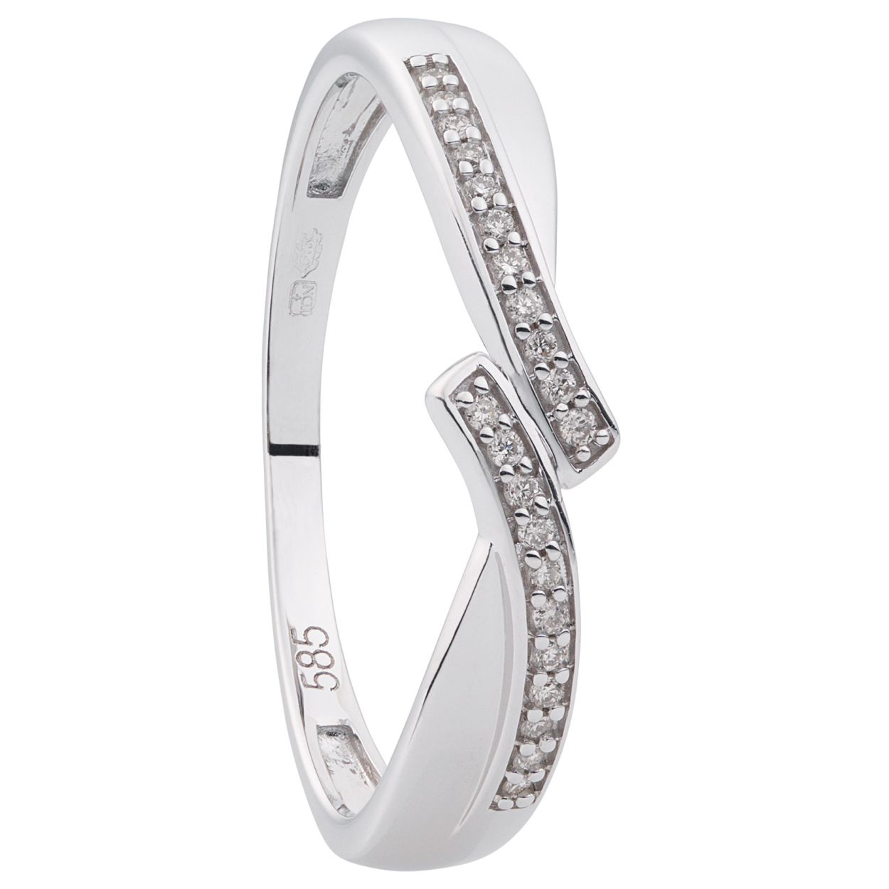 Ring  van Eclat met een diamant van Top Wesselton SI kwaliteit, 0.06Crt
