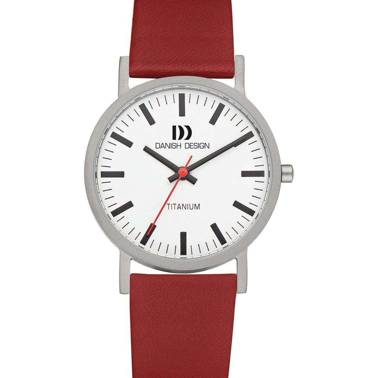 Danish Design dames horloge, rode leren band