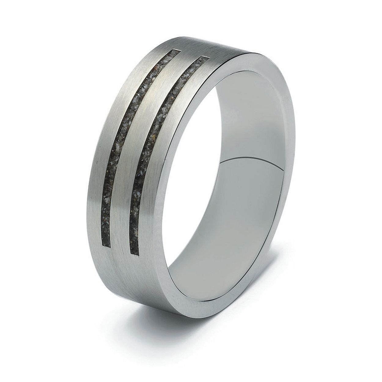 Stalen ring met subtiel zichtbare as SEE-RS004
