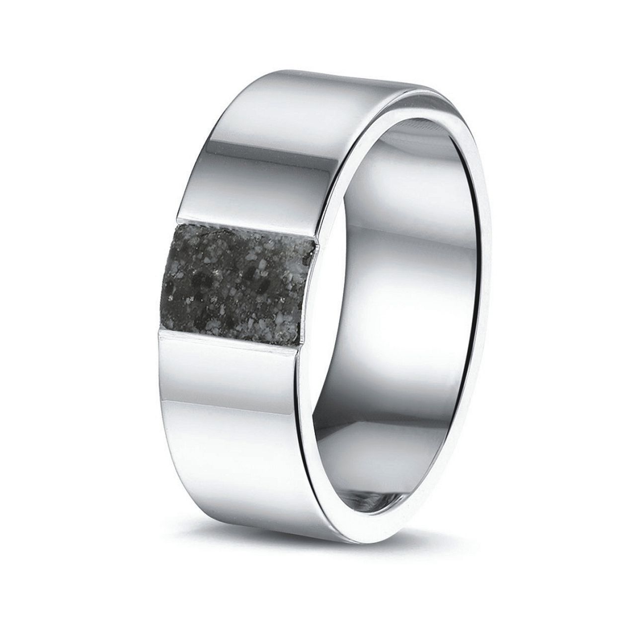 Strakke stalen ring met as voor hem en haar SEE-RS008