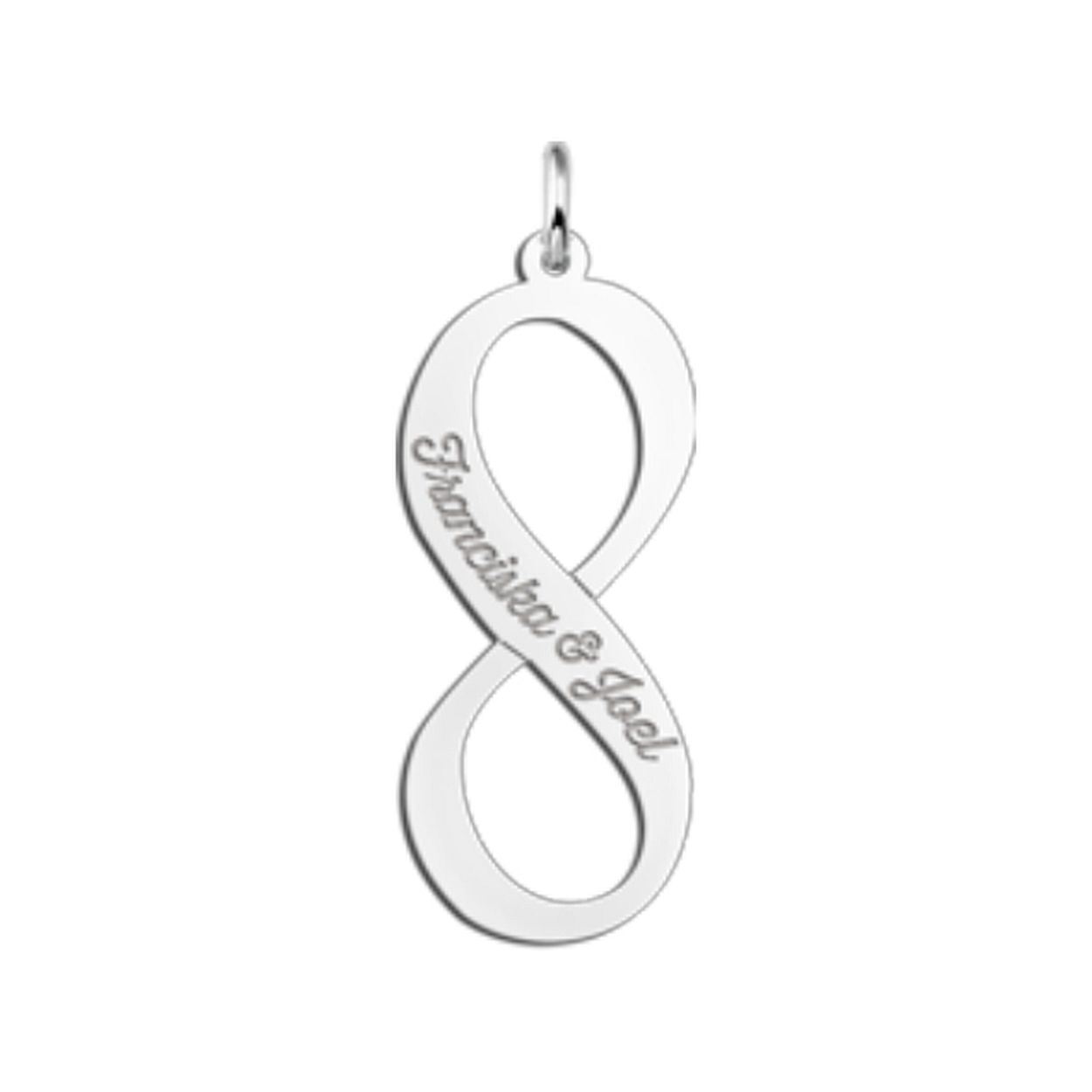 Zilveren naamhanger infinity met namen ZNHI11