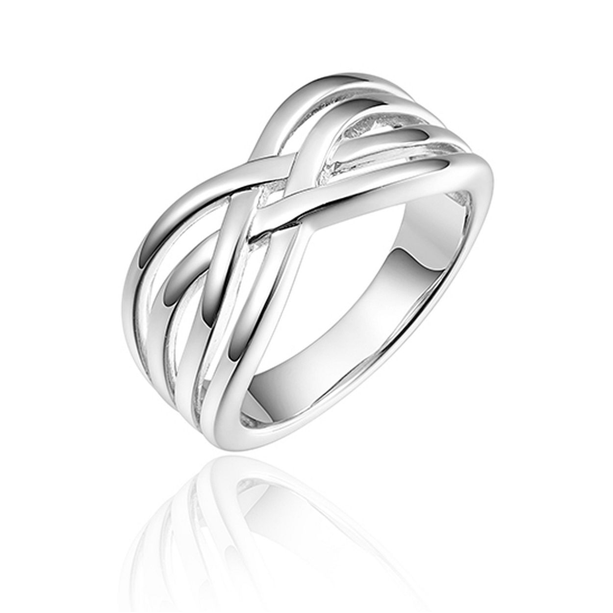Damesring zilver gevlochten model GR-R076