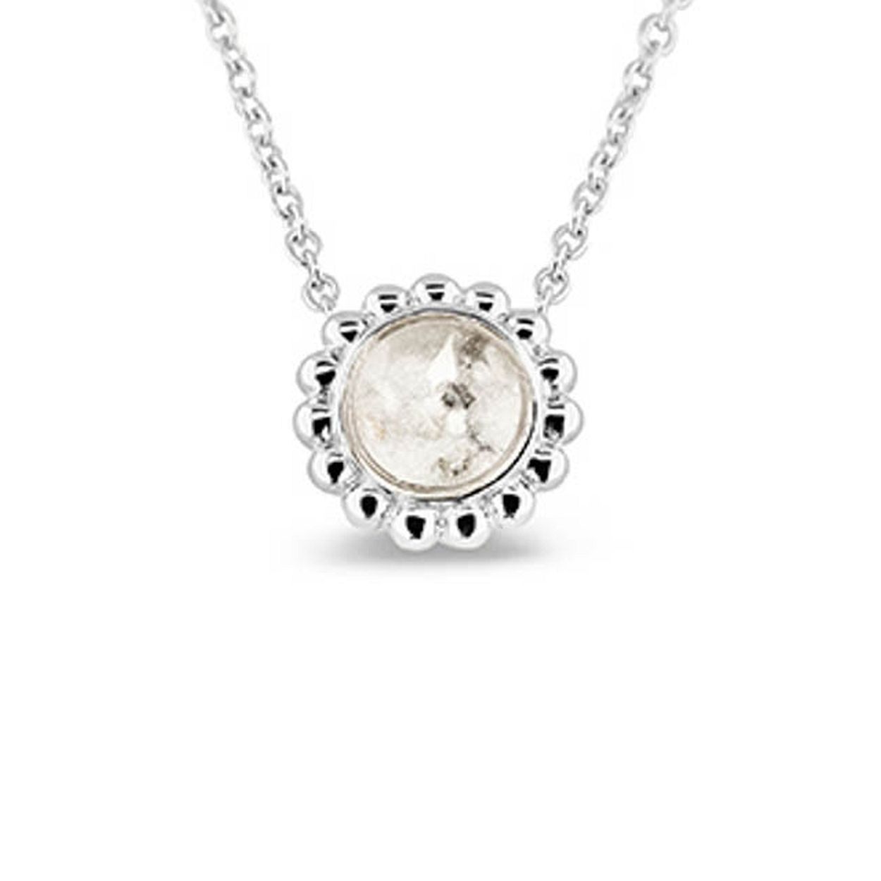Zilveren hanger bloem met collier voor as SEE-130S