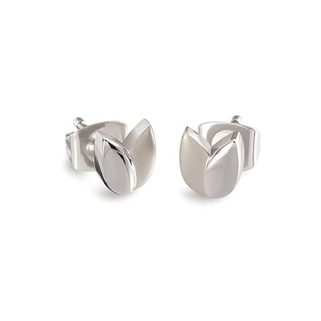 Titanium oorknoppen tulp-collectie mat/glans 05036-01
