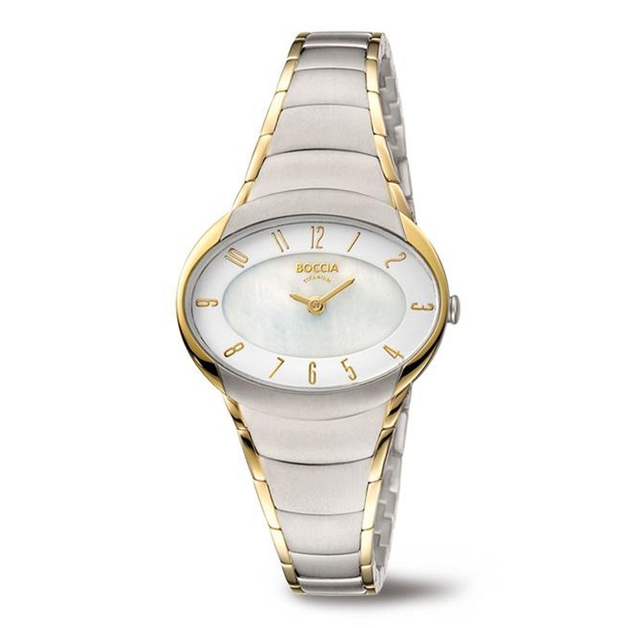 Boccia horloge BOC-3255-04 dames titanium bicolour goud en zilver - 32 mm