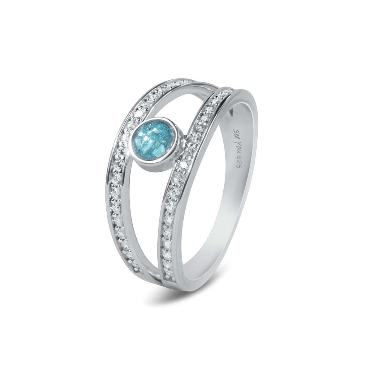 Damesring met zichtbare as zilver SEE-RG014