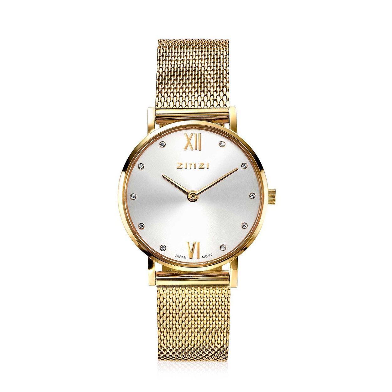 De Zinzi Lady Crystal lijn heeft de kleinste horloges van het merk. Met de kast van 28mm is dit horloge elegant op iedere pols. De wijzerplaat is bezet met schitterende witte crystals bij de uuraanduiding. Ook dit horloge is voorzien van de comfortabele mesh band!