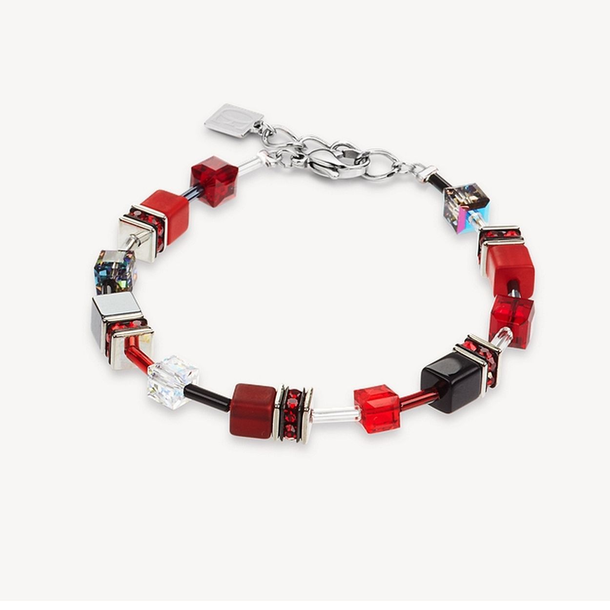 0312 armband Rood-Grijs Coeur de Lion 4014-30-0312