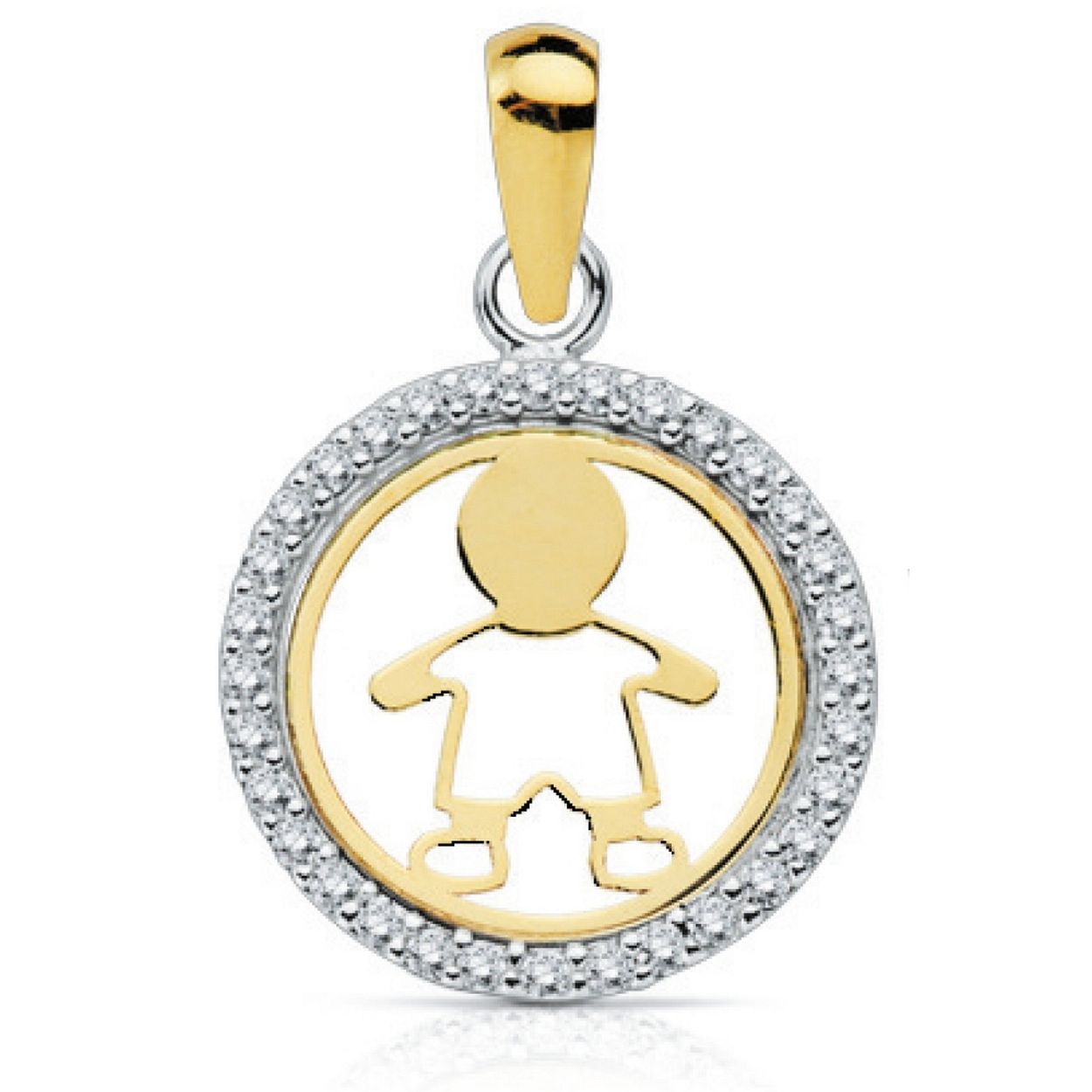 Hartendiefje gouden hanger Boy MED020