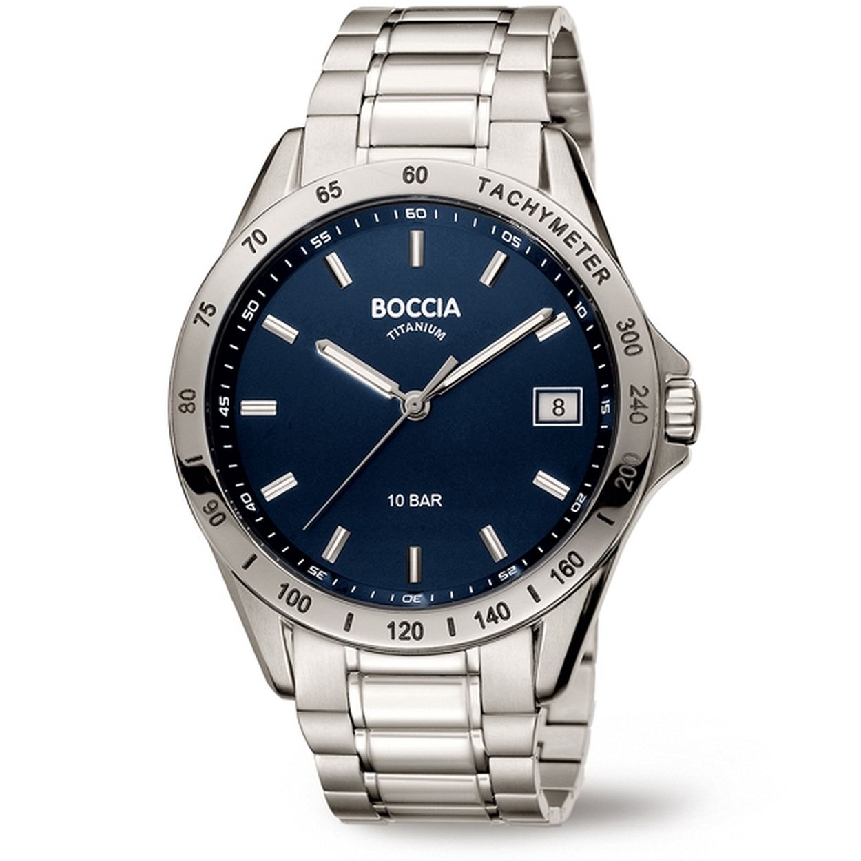 Boccia Titanium 3597-01
Dit herenhorloge van Boccia Titanium heeft een nette uitstraling. De zilverkleurige titanium horlogekast zorgt voor een stijlvolle look en de blauwe wijzerplaat maakt het horloge klassiek. Het horloge heeft een ronde kast met een diameter van 40mm, een datum, een mineraalglas, en is 10ATM. Combineer dit prachtige exemplaar met de andere sieraden van Boccia Titanium voor een complete look. Aan de titanium kast zit een titanium schakelband. 

HET MERK
Boccia Titanium is het titanium merk van Nederland, dat zijn oorsprong in Duitsland vindt en is opgericht in het jaar 1992. Ontwikkeld door internationale ontwerpers. Alle titanium componenten van de BOCCIA TITANIUM collectie zijn gemaakt van 99,7% puur titanium; het bijzondere materiaal. Het is licht in gewicht, neemt de temperatuur van de huid aan en is zeer huidvriendelijk. Bovendien is het corrosie- en temperatuurbestendig.

SPECIFICATIES
- Mineraalglas
- Ronde titanium horlogekast, Ø 40mm
- Titanium schakelband
- Blauwe wijzerplaat
- 10ATM (Regen- & spatwaterdicht)