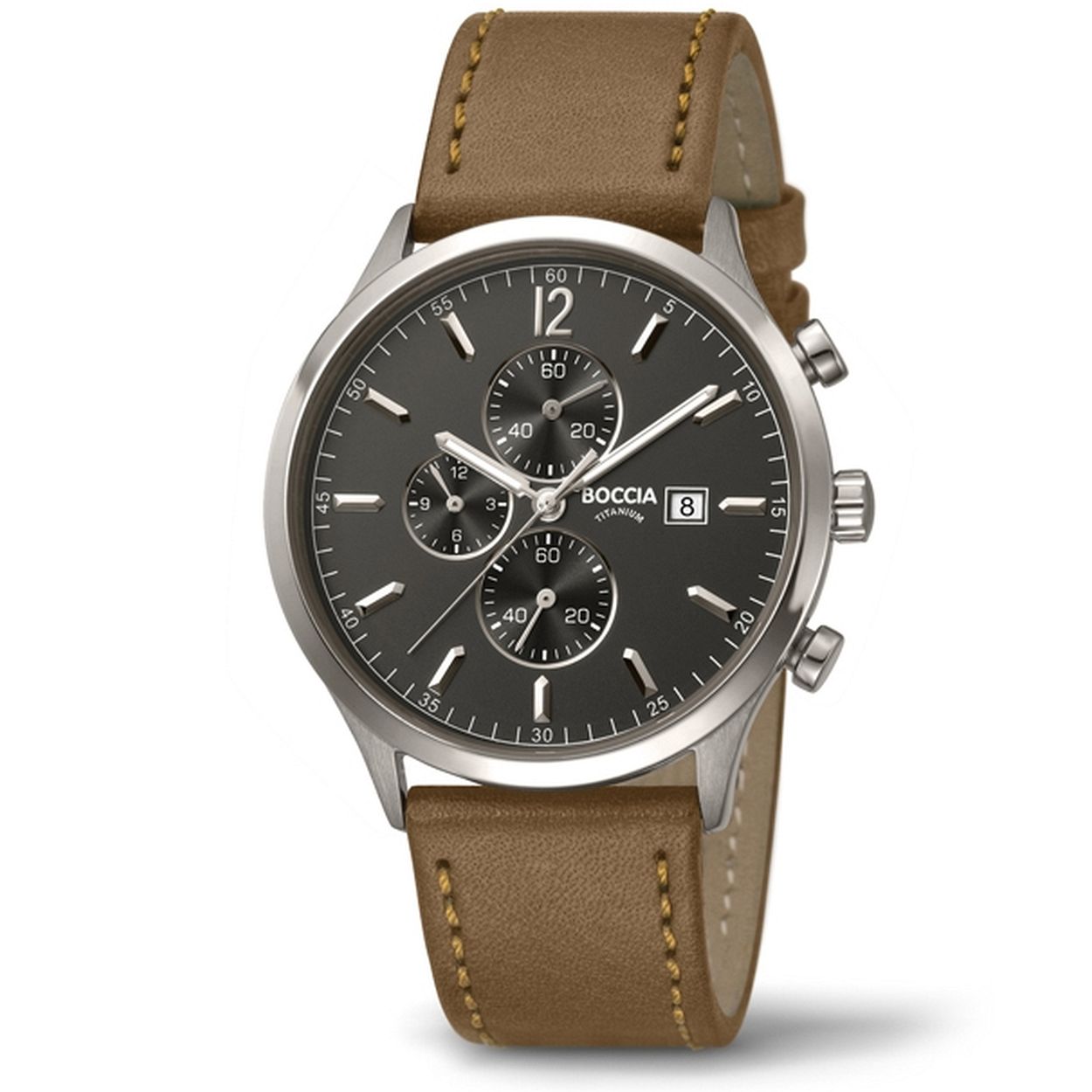 Herrenarmbanduhr mit elegantem schwarzen Ziffernblatt, 5 bar wasserdicht und stilvollem braunem Lederarmband f&uuml;r den perfekten Look.