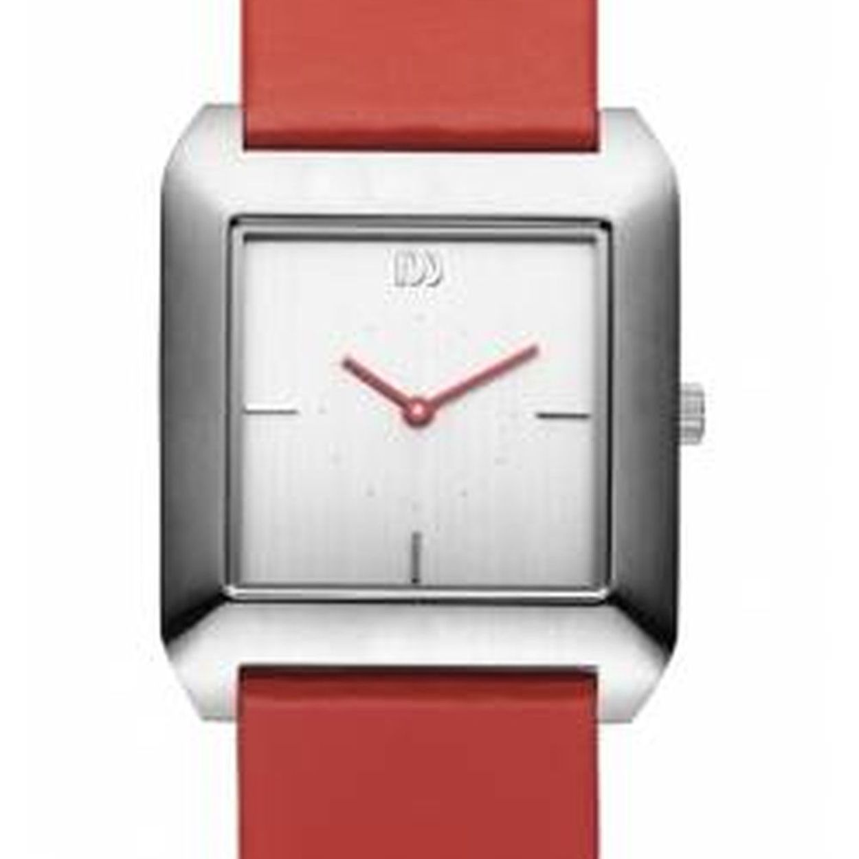 ds. horloge vierkant rode leren band