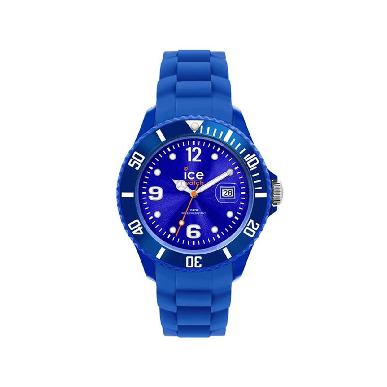 Ice Watch Forever- IW000125  Dit horloge uit de Ice-Watch Ice Forever serie heeft een blauwesiliconen band met blauwe wijzerplaat met blauwe puntjes en de twaalf, zes en negen als cijfers. Het horloge heeft mineraal glas en een diameter van 35 mm.  HET MERK  Ice-Watch bestaat al sinds 2007 en heeft als motto  "Change. You can". De horloges worden in verschillende kleuren - van transparant tot  fluorescerend  - uitgevoerd. Dit zorgt ervoor dat er een Ice-Watch is voor elke smaak, stijl en elke look waardoor je zo vaak van Ice-Watch kunt  wisselen zoals je wilt.    SPECIFICATIES  - Mineraal glas  - Ronde kastvorm   - 35 mm  - Blauwe horlogekast  - Blauwe wijzerplaat   - Blauwe siliconen horlogeband  -Datum aanduiding  - 10 ATM (Zwemmen & Snorkelen)