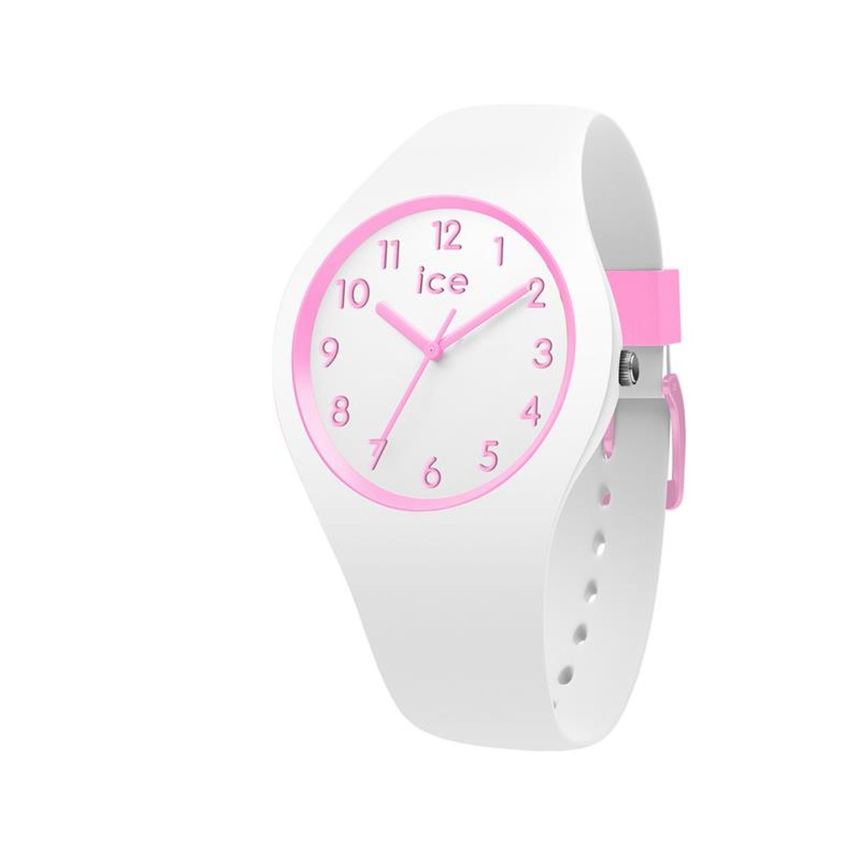Laat je verleiden door de zoete spirit van de ICE ola kids Candy White! Dit kleine, witte horloge van soepel silicone met snoeproze details geeft elke outfit van je kind een speelse en heerlijke toets.