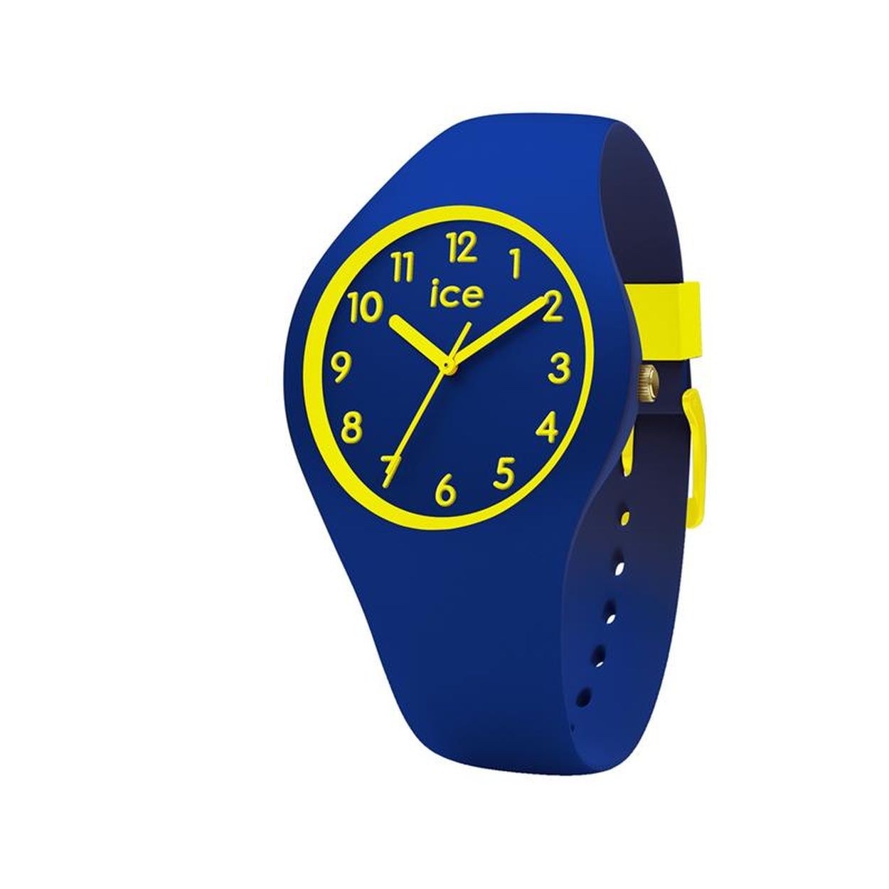 Ice Watch - collectie Ice Ola kids, model 'Rocket'- maat S - Blauwe siliconen band met fluogele details en uuraaduiding - Duidelijke cijfers voor kinderen! - Waterdichtheid: 10 ATM