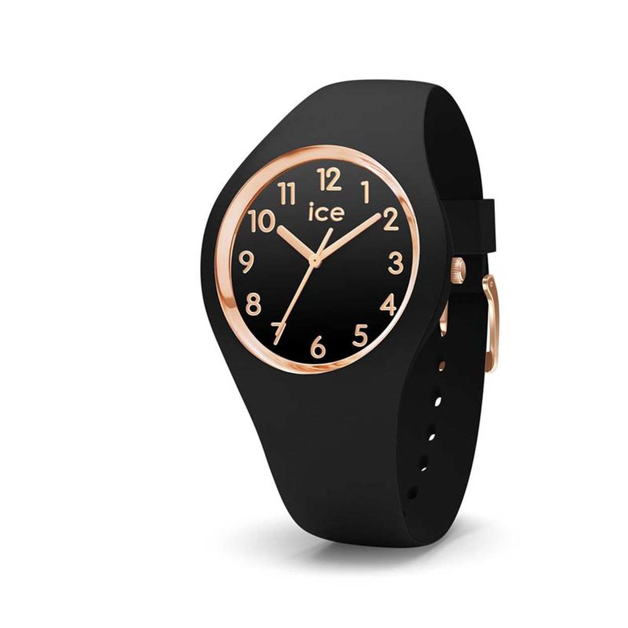 Ice Watch Ice Glam - IW014760   Dit dames horloge uit de Ice-Watch Ice Glam serie heeft een zwart siliconen band en zwarte wijzerplaat met duidelijk roze arabische cijfers. Het horloge heeft mineraal glas en een zwarte horlogekast.    HET MERK  Ice-Watch bestaat al sinds 2007 en heeft als motto  "Change. You can". De horloges worden in verschillende kleuren - van transparant tot  fluorescerend  - uitgevoerd. Dit zorgt ervoor dat er een Ice-Watch is voor elke smaak, stijl en elke look waardoor je zo vaak van Ice-Watch kunt  wisselen zoals je wilt.    SPECIFICATIES  - Mineraal glas  - Ronde kastvorm   - � 34 mm  - Zwarte horlogekast  - Zwarte wijzerplaat  - Roze arabische cijfers  - Zwarte siliconen horlogeband  - 10 ATM (Zwemmen en snorkelen)
