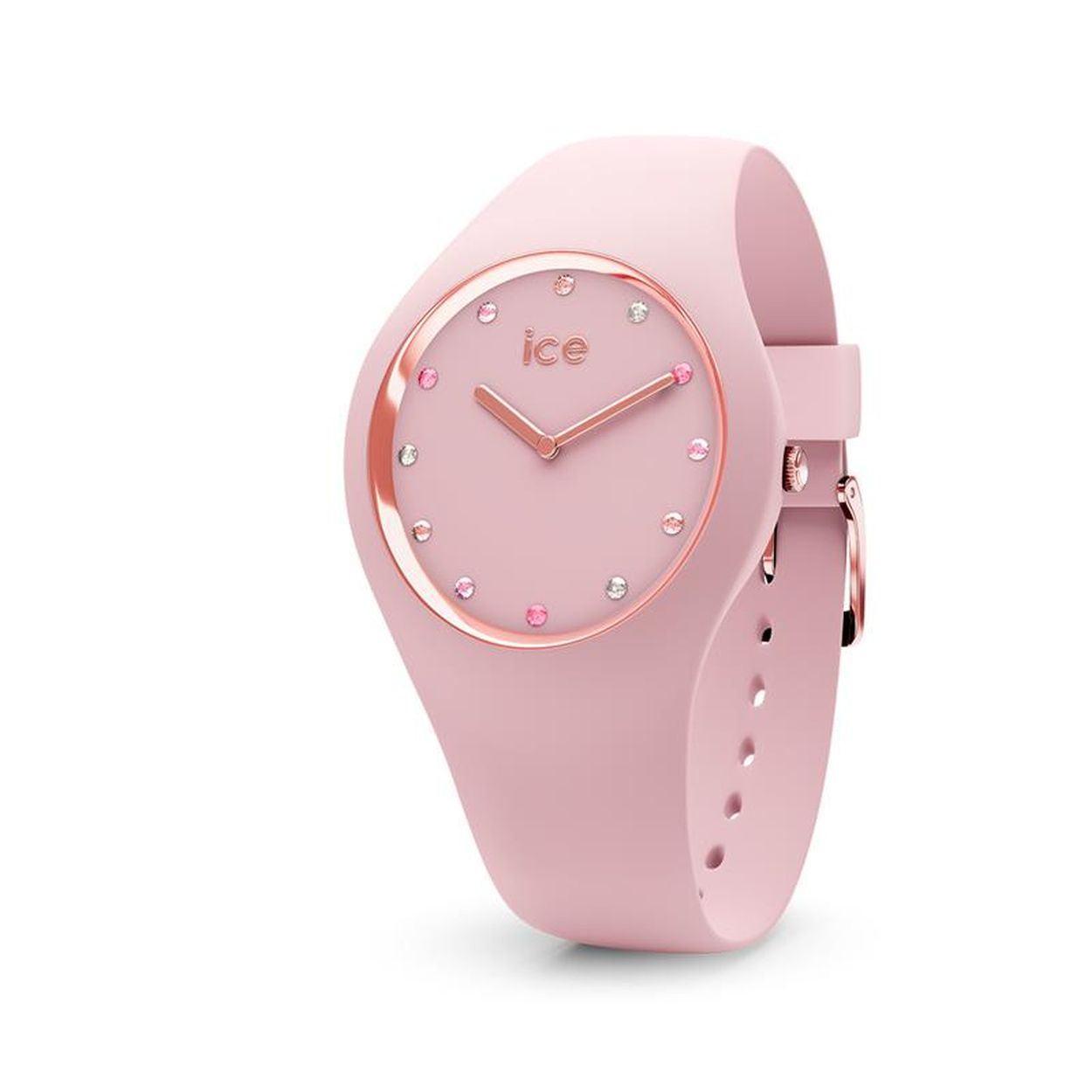 Ice-Watch ICE cosmos - IW016299  Dit mooie dames horloge komt uit de ICE cosmos collectie. Deze serie is voorzien van orginele Swarovski kristallen. Het horloge heeft mineraal glas en heeft een diameter van 34 mm.  HET MERK Ice-Watch bestaat al sinds 2007 en heeft als motto "Change. You can". De horloges worden in verschillende kleuren - van transparant tot fluorescerend - uitgevoerd. Dit zorgt ervoor dat er een Ice-Watch is voor elke smaak, stijl en elke look waardoor je zo vaak van Ice-Watch kunt wisselen zoals je wilt.  SPECIFICATIES - Mineraal glas - Ronde kastvorm � 34 mm - Ros�kleurige horlogekast - Roze wijzerplaat met Swarovski kristallen - Roze siliconen horlogeband - 10 ATM (Zwemmen en snorkelen)