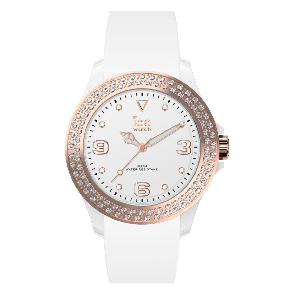 Ice-Watch ICE star � IW017232
Dit dames horloge van Ice-Watch uit de ICE star serie heeft een siliconen band en een lunette bezet met  kristallen. Het horloge heeft mineraal glas en een kastdiameter van 35 mm. 
HET MERK

Ice-Watch bestaat al sinds 2007 en heeft als motto "change. You can". De horloges worden in verschillende kleuren - van transparant tot fluorescerend - uitgevoerd. Dit zorgt ervoor dat er een Ice-Watch is voor elke smaak, stijl en elke look waardoor je zo vaak van Ice-Watch kunt wisselen zoals je wilt.

SPECIFICATIES
- Mineraal glas
- Ronde kastvorm  35 mm
- Witte horlogekast
- Witte wijzerplaat
- Rosekleurige lunette bezet met  kristallen
- Witte siliconen horlogeband
- 10 ATM (Zwemmen en snorkelen)

Bol.com is officieel dealer van Ice-Watch