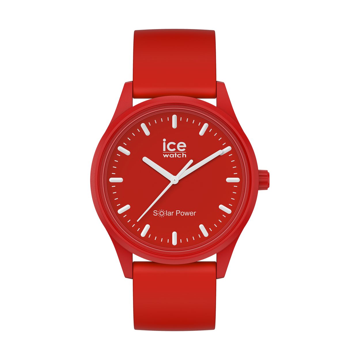 Dit unieke Solar Power horloge van Ice Watch laat zich zelf op aan het licht. Je hoeft dus nooit meer een batterij te verwisselen. De verpakking van het Solar Power horloge is gemaakt van petflessen. Dit kleurrijke Unisex horloge van Ice-Watch heeft een zachte rode siliconen band, rose horlogekast en een rode wijzerplaat. De horlogekast heeft een afmeting van 40 mm. 

HET MERK
Ice-Watch bestaat al sinds 2007 en heeft als motto "Change. You can". De horloges worden in verschillende kleuren - van transparant tot fluorescerend - uitgevoerd. Dit zorgt ervoor dat er een Ice-Watch is voor elke smaak, stijl en elke look waardoor je zo vaak van Ice-Watch kunt wisselen zoals je wilt.

SPECIFICATIES
- Mineraal glas
- Ronde kastvorm � 40 mm
- Rode horlogekast
- Rode wijzerplaat
- Rode siliconen horlogeband
- Citizen uurwerk
- 5 ATM 
