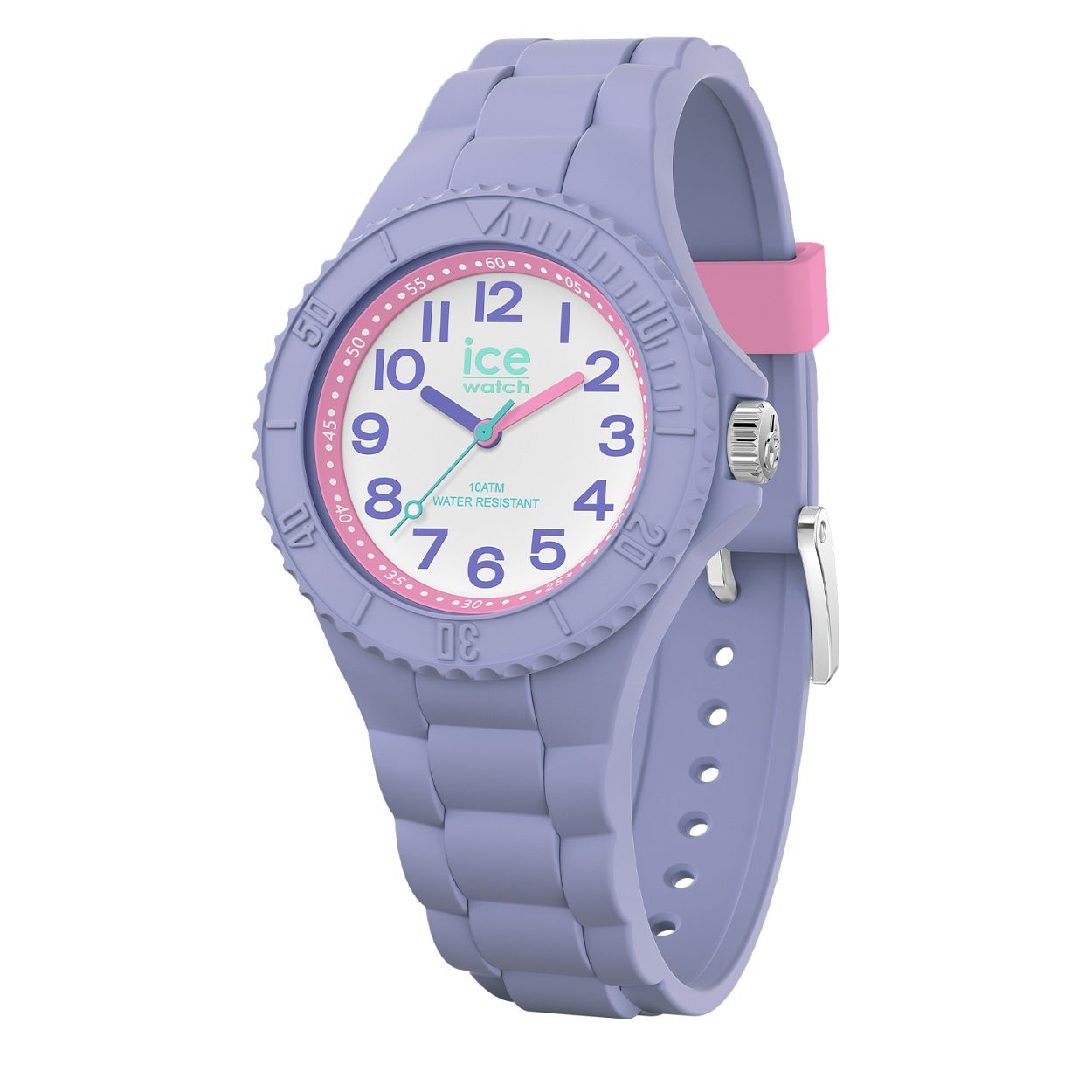 Ice-Watch ICE hero IW020329 Purple witch 30mm
Dit kinderhorloge van Ice-Watch uit de hero serie Purple witch met nummer IW020329 heeft een lila kunststof kast met aan de binnenzijde een roze rand en een witte wijzerplaat met zwarte cijfers. Aan de kast zit een lila kunststof band met schakel reli�f en een roze passantje. Het kinderhorloge heeft een doorsnee van 30mm een mineraalglas en is 10 ATM.

Het Merk:
Ice-Watch is een Belgisch merk van polshorloges. Al sinds 2007 ontwerpt en produceert Ice-Watch de meest opvallende collecties in kleurrijke en stoere modellen voor jong en oud. Het motto van het merk is "Change. You can." De horloges van Ice-Watch zijn vrolijk opvallend en met een knipoog. De kleuren en bijzondere wijzerplaten spatten haast van de horloges af waardoor deze altijd een bijzondere indruk achterlaten. De milieuvriendelijke ICE solar power � een reminder dat elke seconde telt als het op het milieu aankomt � dompelt zich nu onder in de iconische kleuren en symbolen van Coca-Cola. Het horloge wordt geleverd in een herbruikbare verpakking van vilt gemaakt van recycleerde PET-flessen.

Specificaties:
- Ronde kastvorm
- 10 ATM (Regen- & spatwaterdicht)
- Kleur horlogekast:  Lila
- Kleur horlogeband: Lila
- Mineraalglas
- 30mm �

