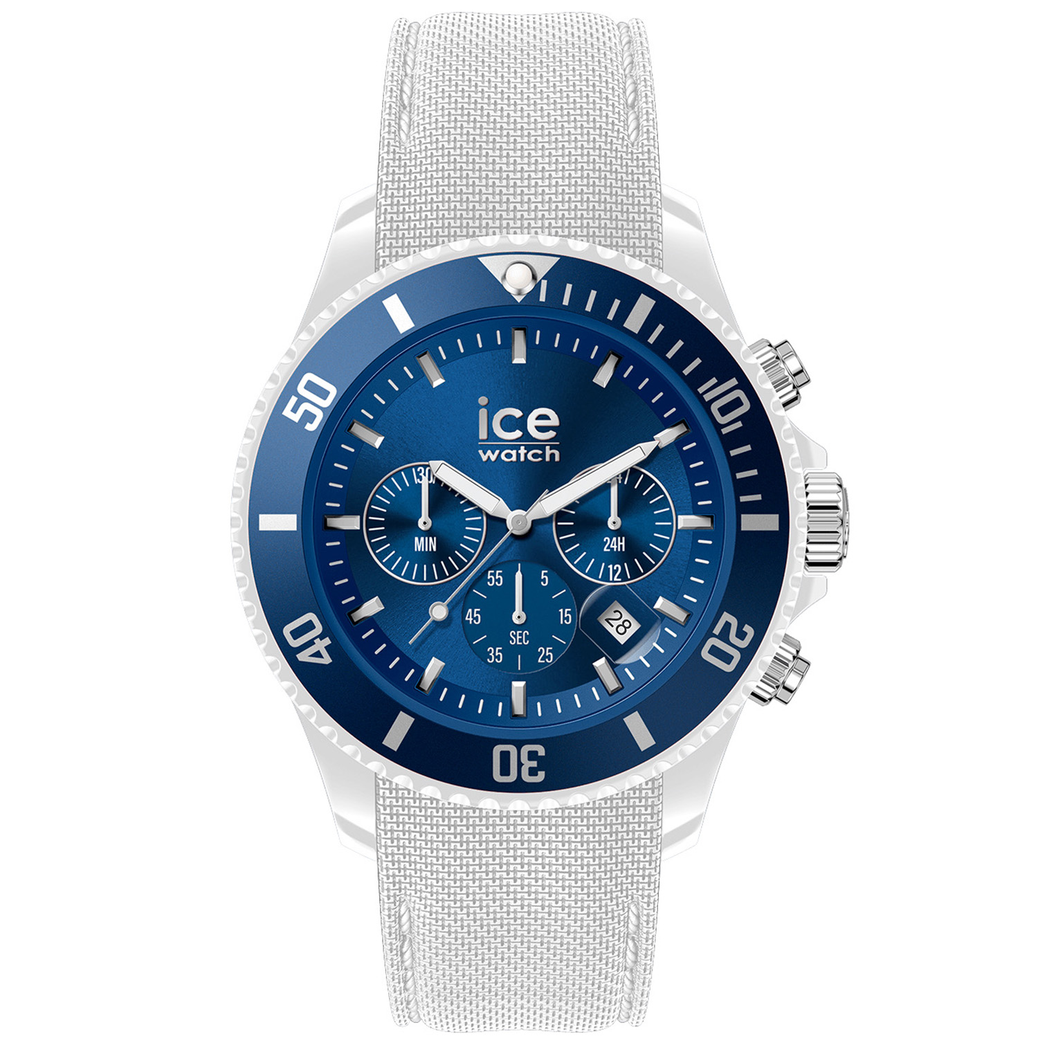 Ga voor een sportieve en mannelijke look met de ICE chrono - White blue! Til je dagelijkse outfit naar een hoger niveau met dit imposante en robuuste zwart-blauwe horloge. De diepblauwe wijzerplaat, de stopwatch en de armband maken van dit horloge een mannelijke eyecatcher om je pols. Zijn bijzonderheden ? Het is de enige chrono met een kast gemaakt van biopoly, een materiaal van biologische oorsprong! Ice-Watch combineert stijl en technologische innovatie , om een kleurrijke en meer milieuvriendelijke collectie tot leven te brengen.