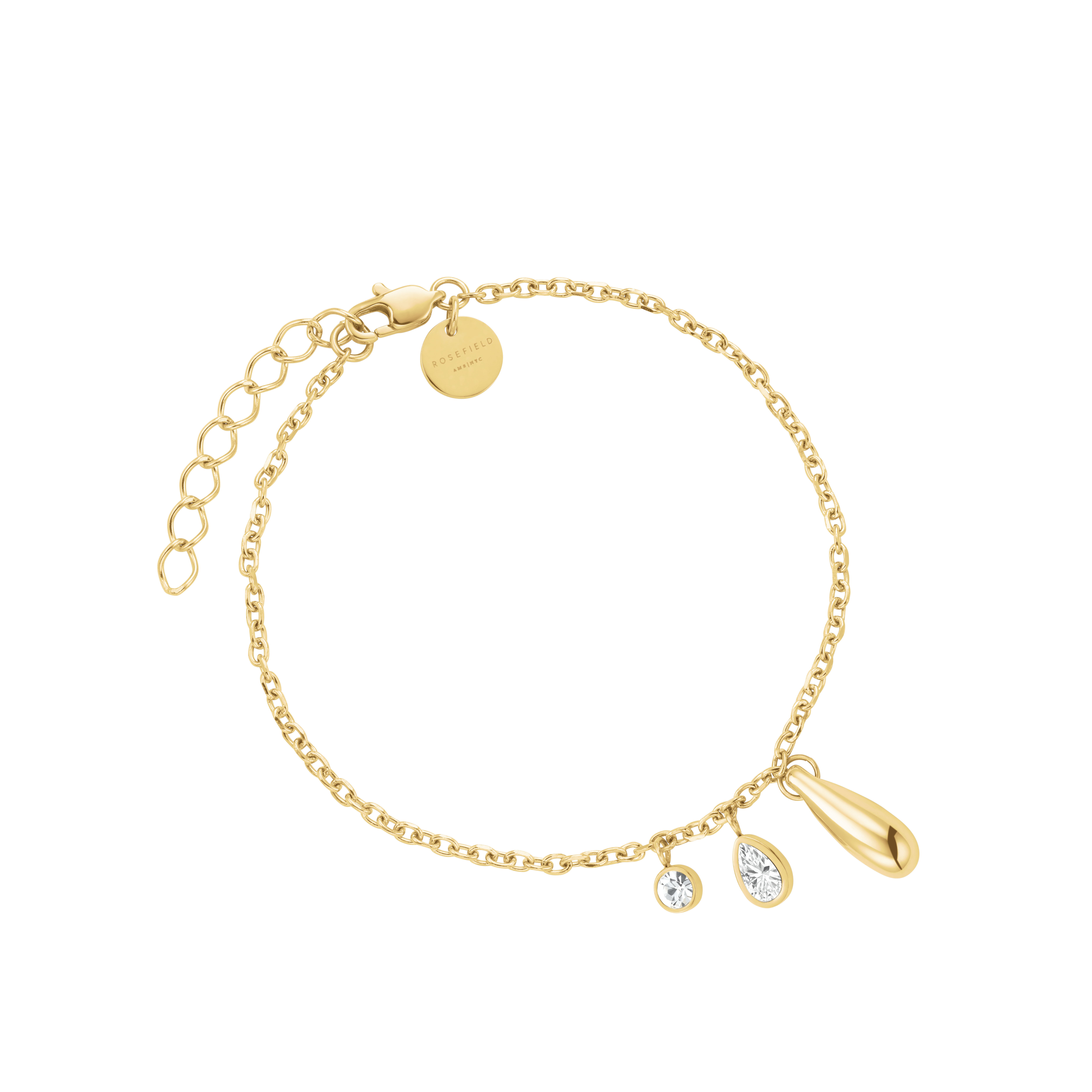Bold Solitary Charms Bracelet Gold