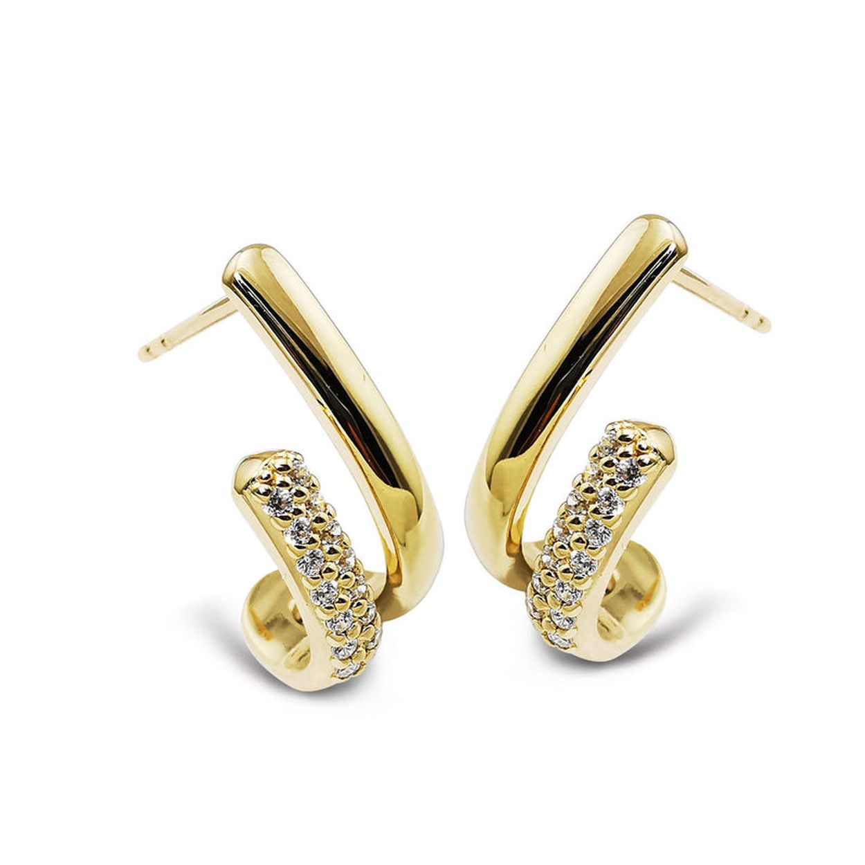 Jwls4u Oorbellen Highway Gold-platedJE034G