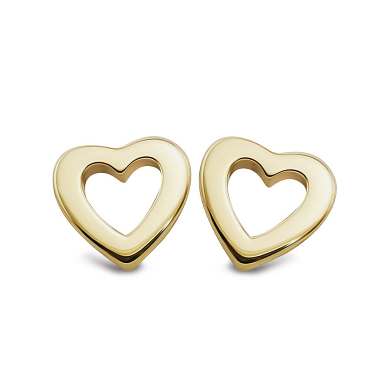 Oorsteker Gold plated heart open