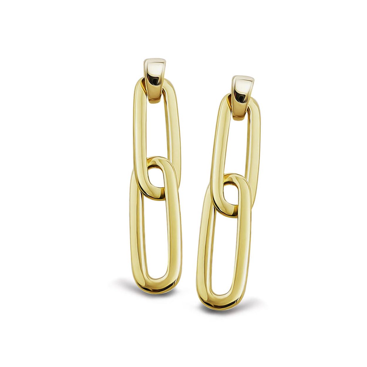 Jwls4u Oorhangers Clips Gold-platedJE042G