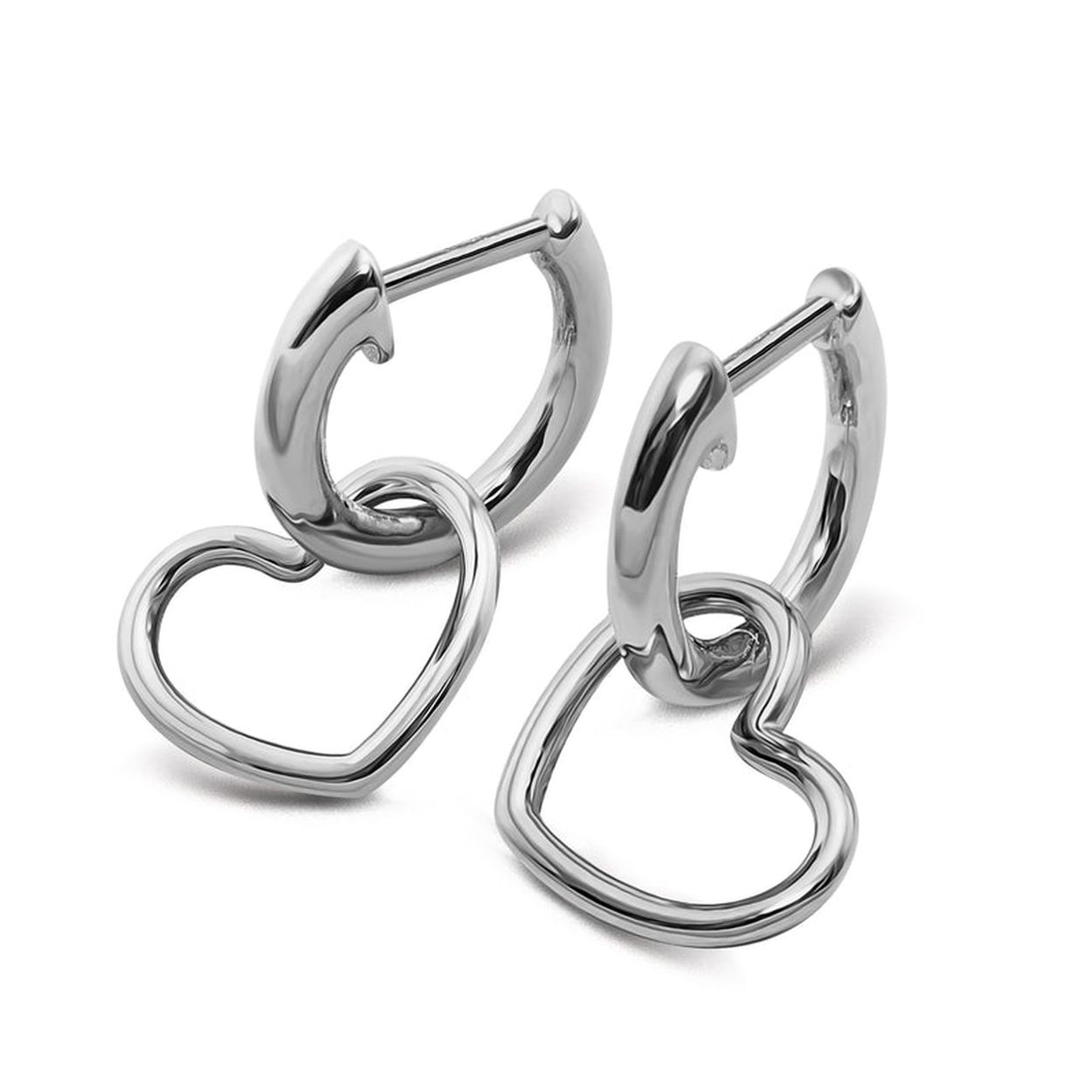 Jwls4u Oorringen Open Heart Zilver JE043S
