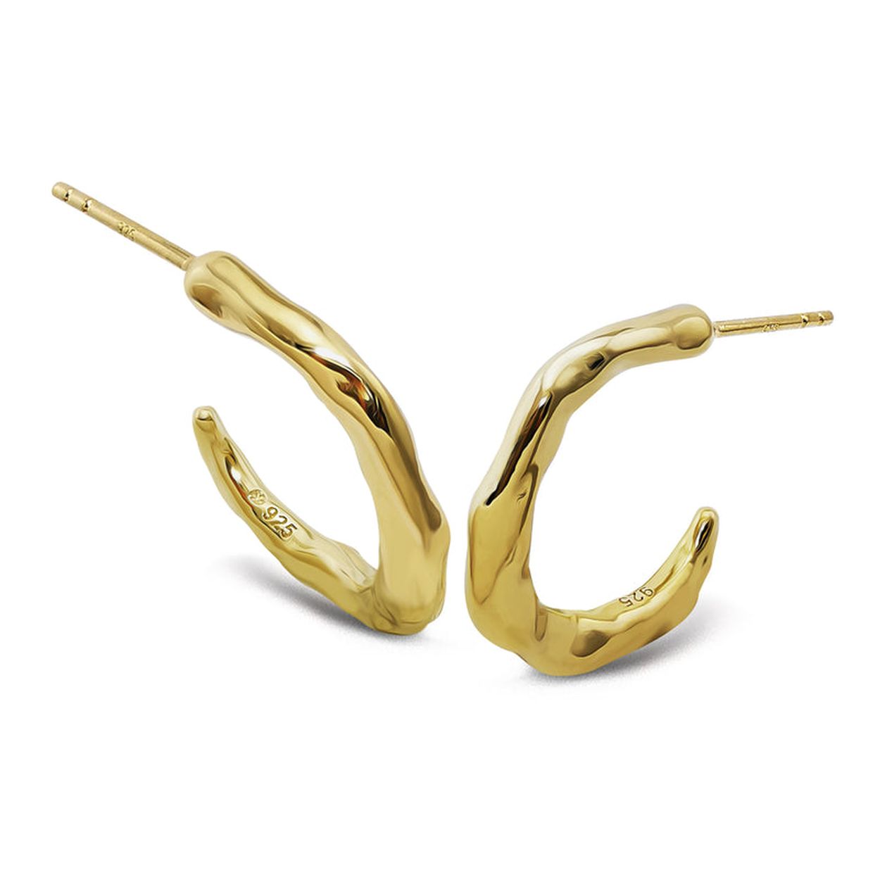 Jwls4u Oorstekers Hoops Gold-platedJE044G