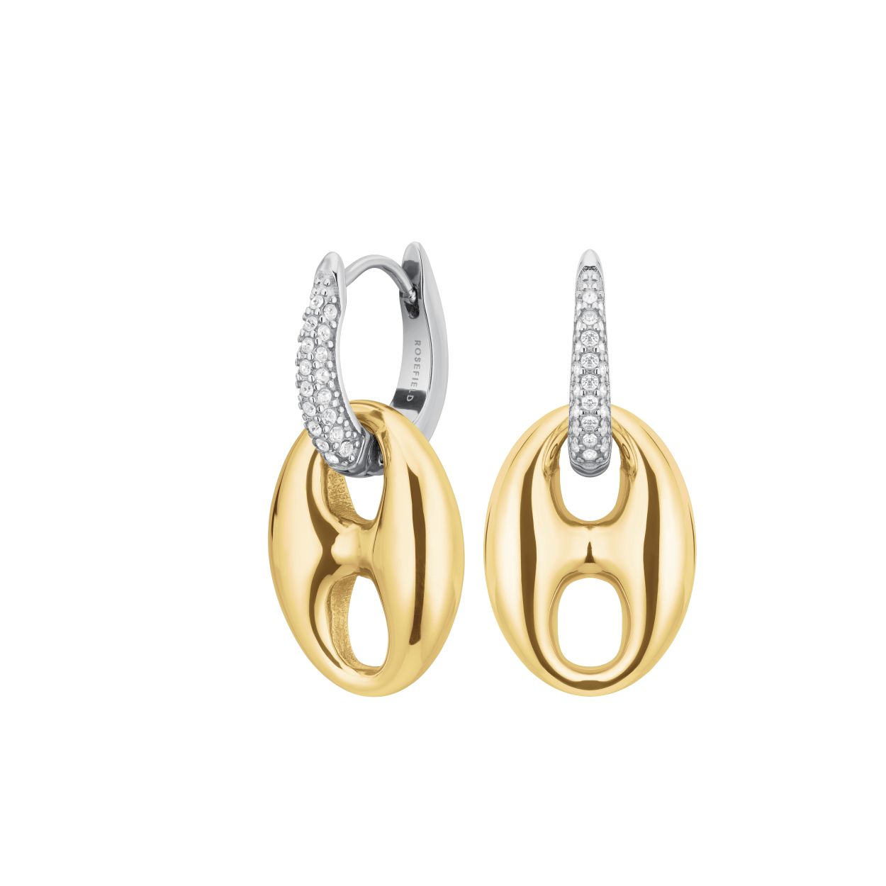 Coffee Bean Crystal Duotone Earrings