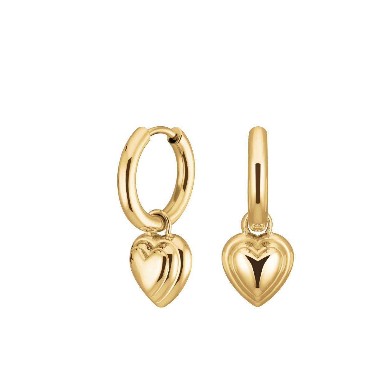 Hoop earrings with Heart Pendant