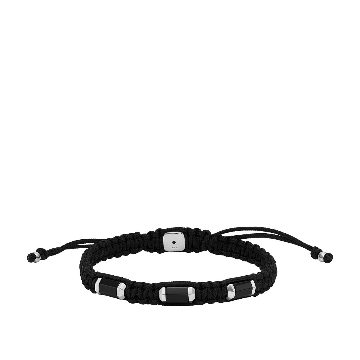 Dit is een armband van het merk Fossil voor heren. De kleur is zilver en het is gemaakt van roestvrij staal.