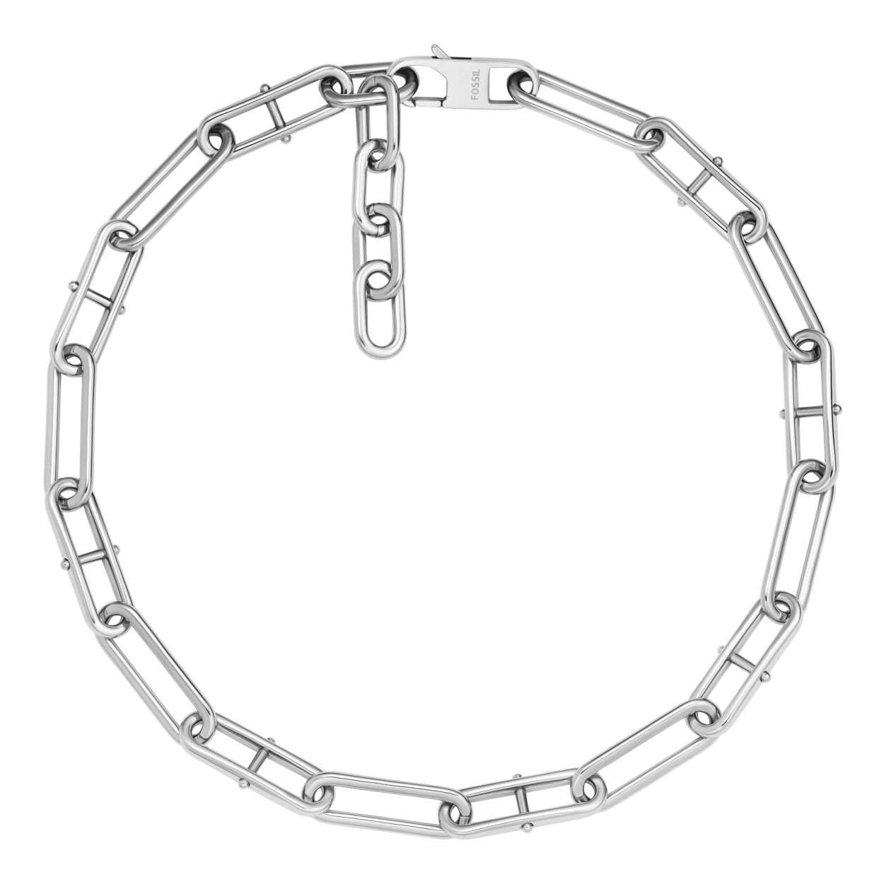 Deze schakelketting is gemaakt van roestvrij staal en heeft een karabijnsluiting.