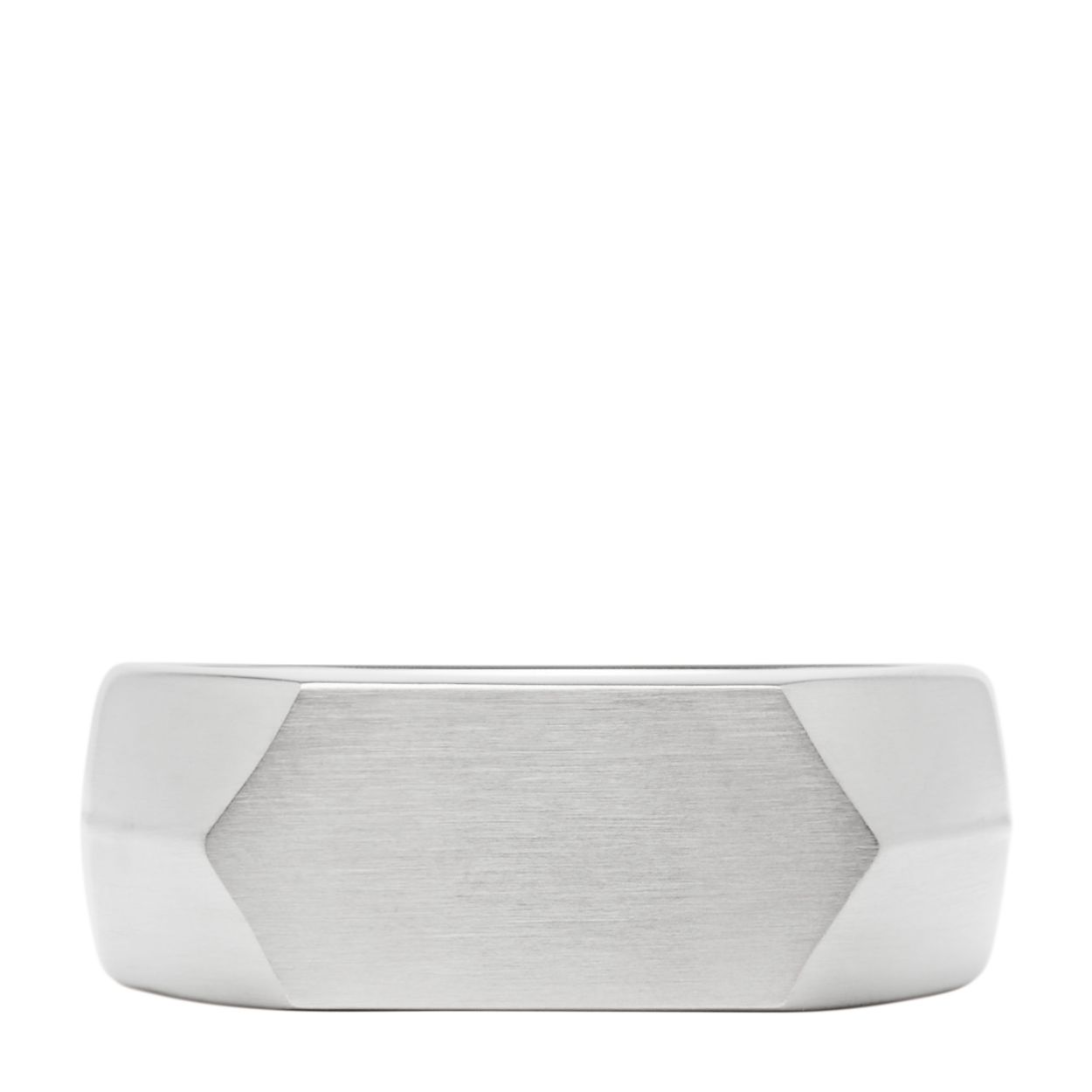 Deze zegelring is gemaakt van roestvrij staal.