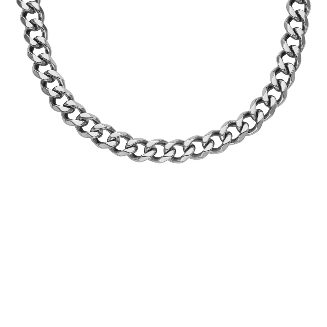 Verschijn in stijl met dit klassieke, voor iedereen gemaakte accessoire: een gedurfde ketting. Deze armband kan alleen worden gedragen of in combinatie met je andere favoriete kettingen. Hij is gemaakt van roestvrij staal en heeft een karabijnsluiting.
