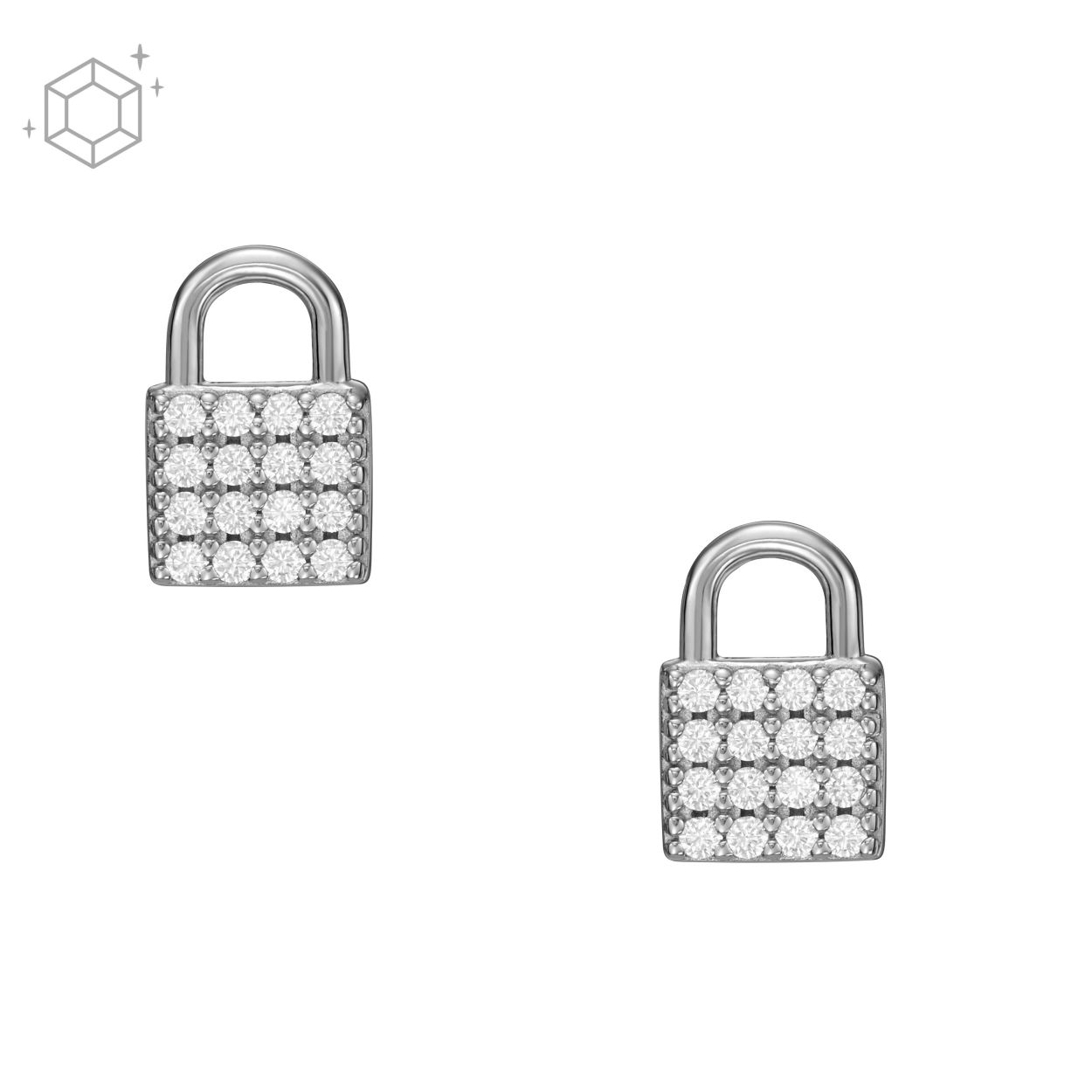 Sterling Silver Lock Earrings